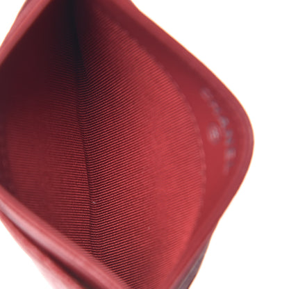 Chanel Caviar Quilted CC Card Holder Dark Red 5 of 11