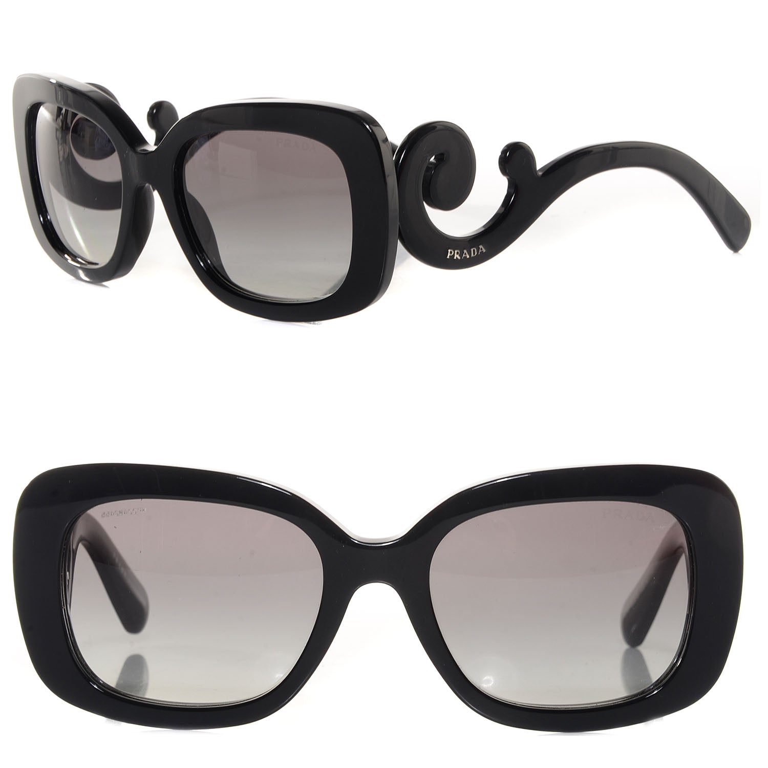Prada Acetate Baroque Sunglasses SPR 27O Black 1 of 6