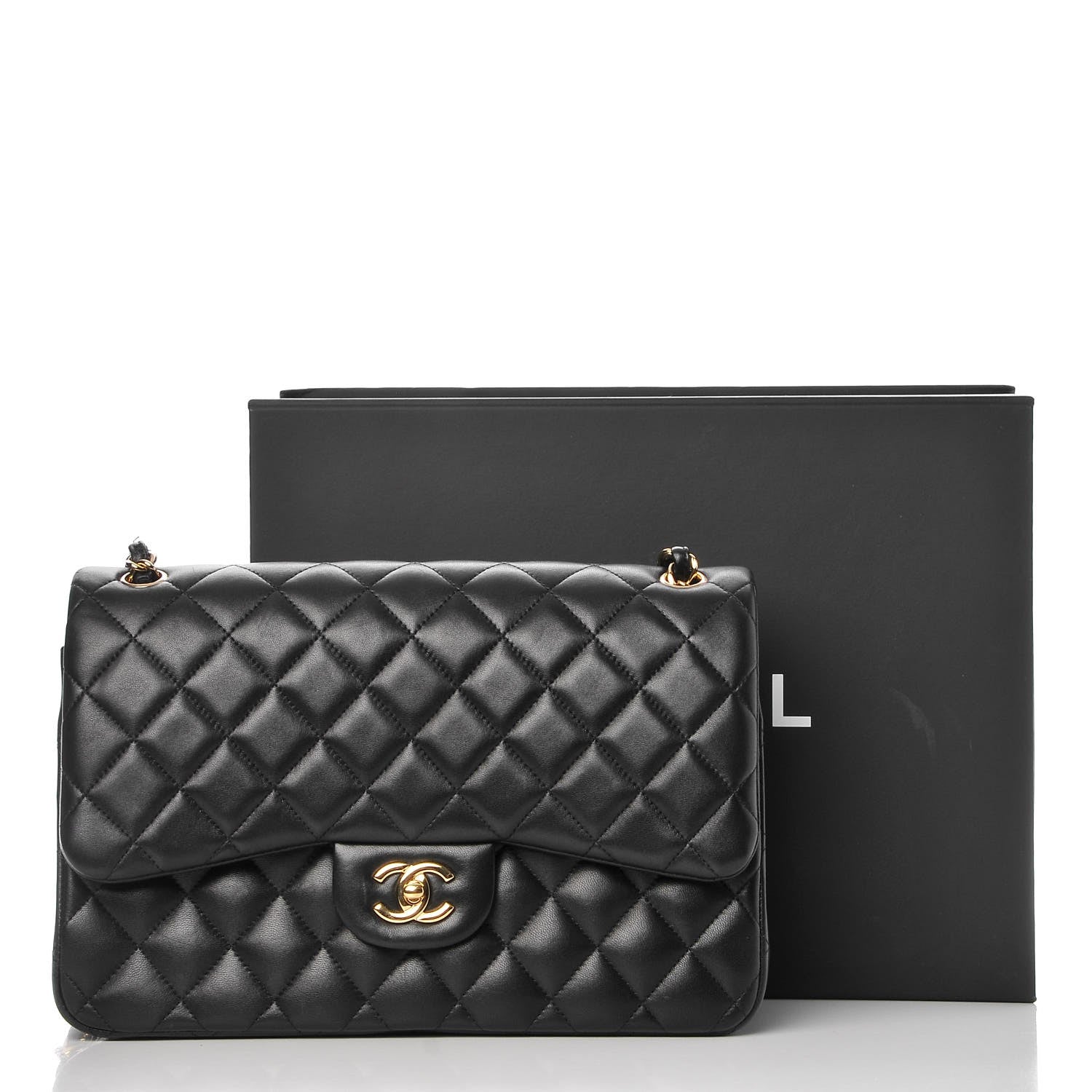 Chanel Lambskin Quilted Jumbo Double Flap Black 13 of 13