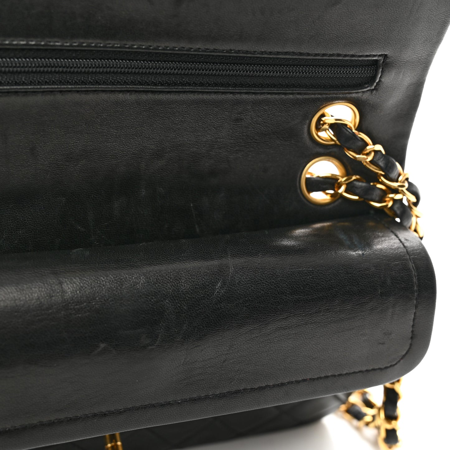 Lambskin Quilted Small Double Flap Black