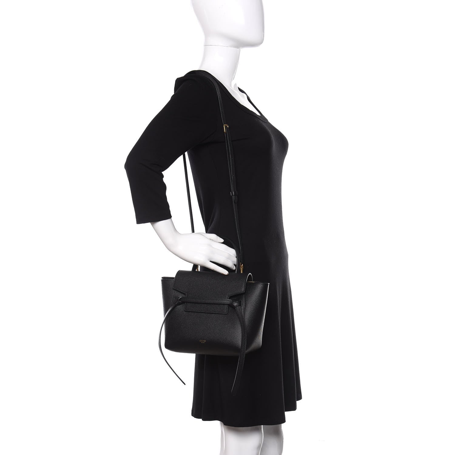 Celine Grained Calfskin Nano Belt Bag Black 2 of 14