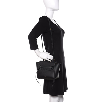 Celine Grained Calfskin Nano Belt Bag Black 2 of 14