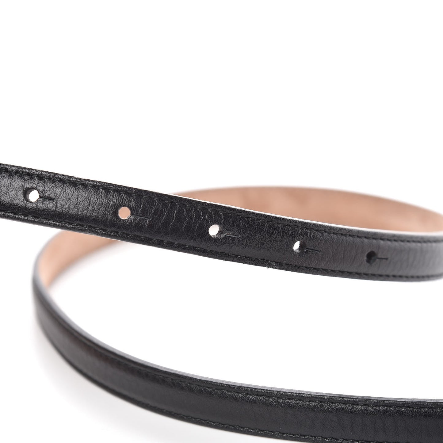 Calfskin Horsebit Skinny Belt 85 34 Black