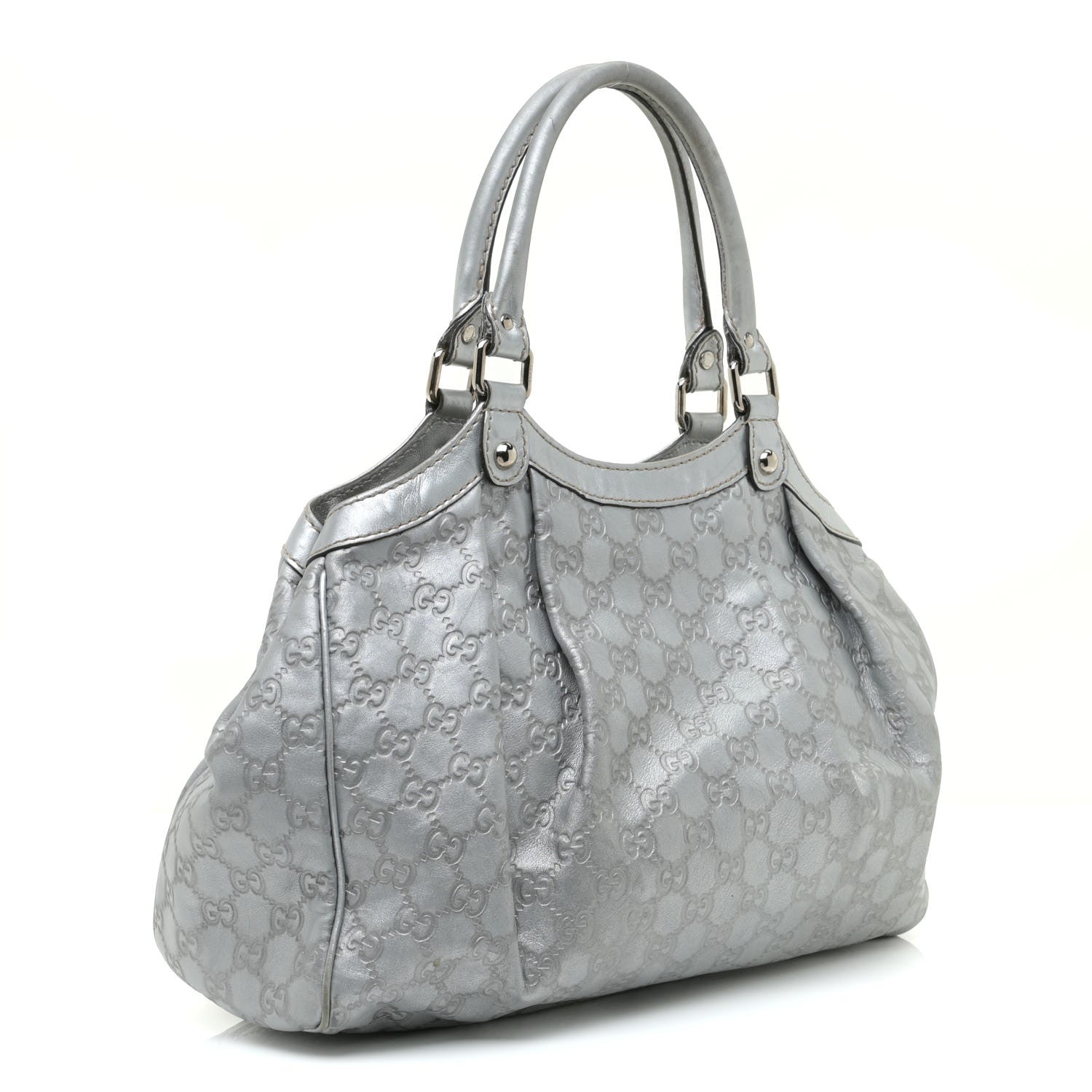 Gucci Guccissima Medium Sukey Tote Silver 2 of 18