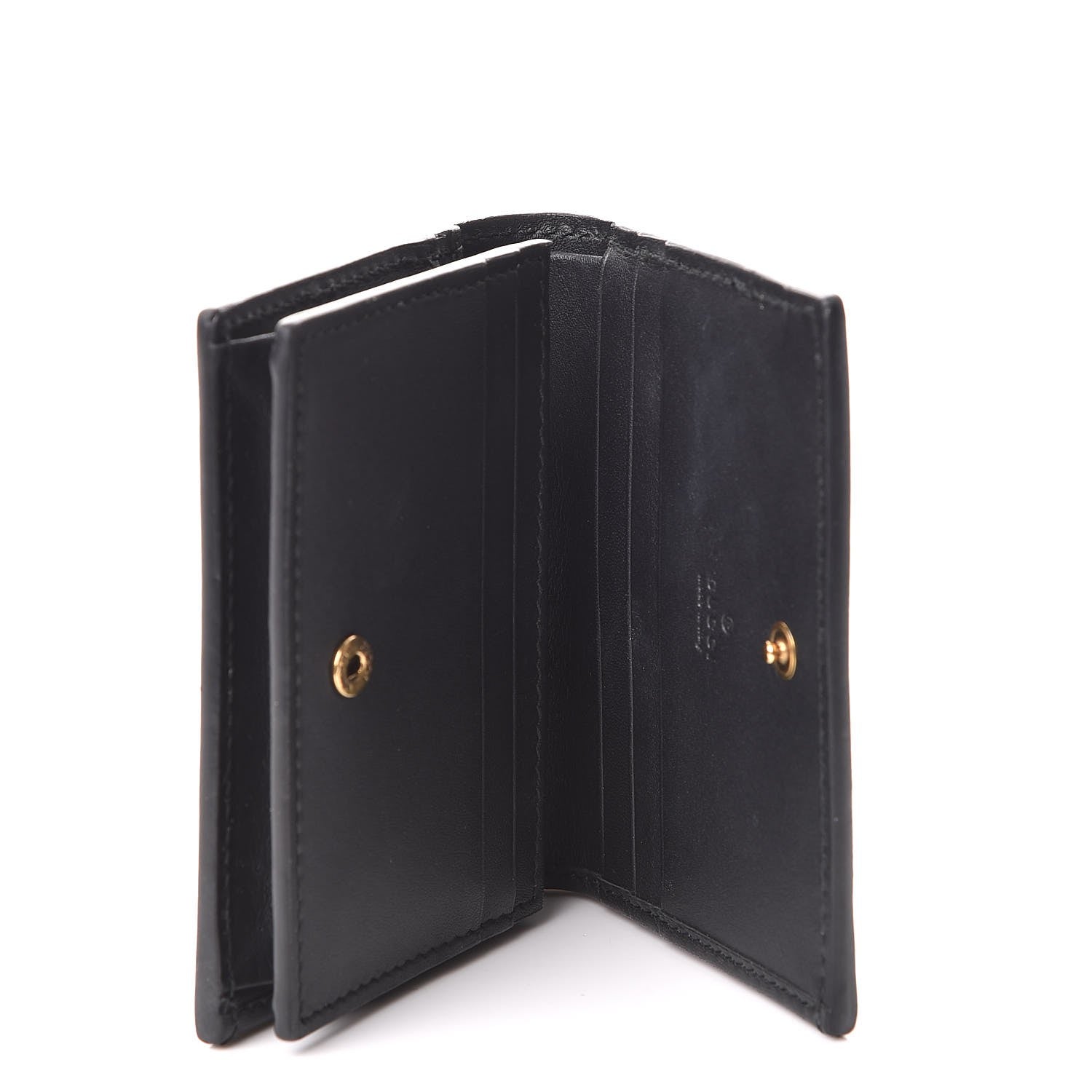 Gucci Calfskin Queen Margaret Card Case Wallet Black Mystic White 5 of 9