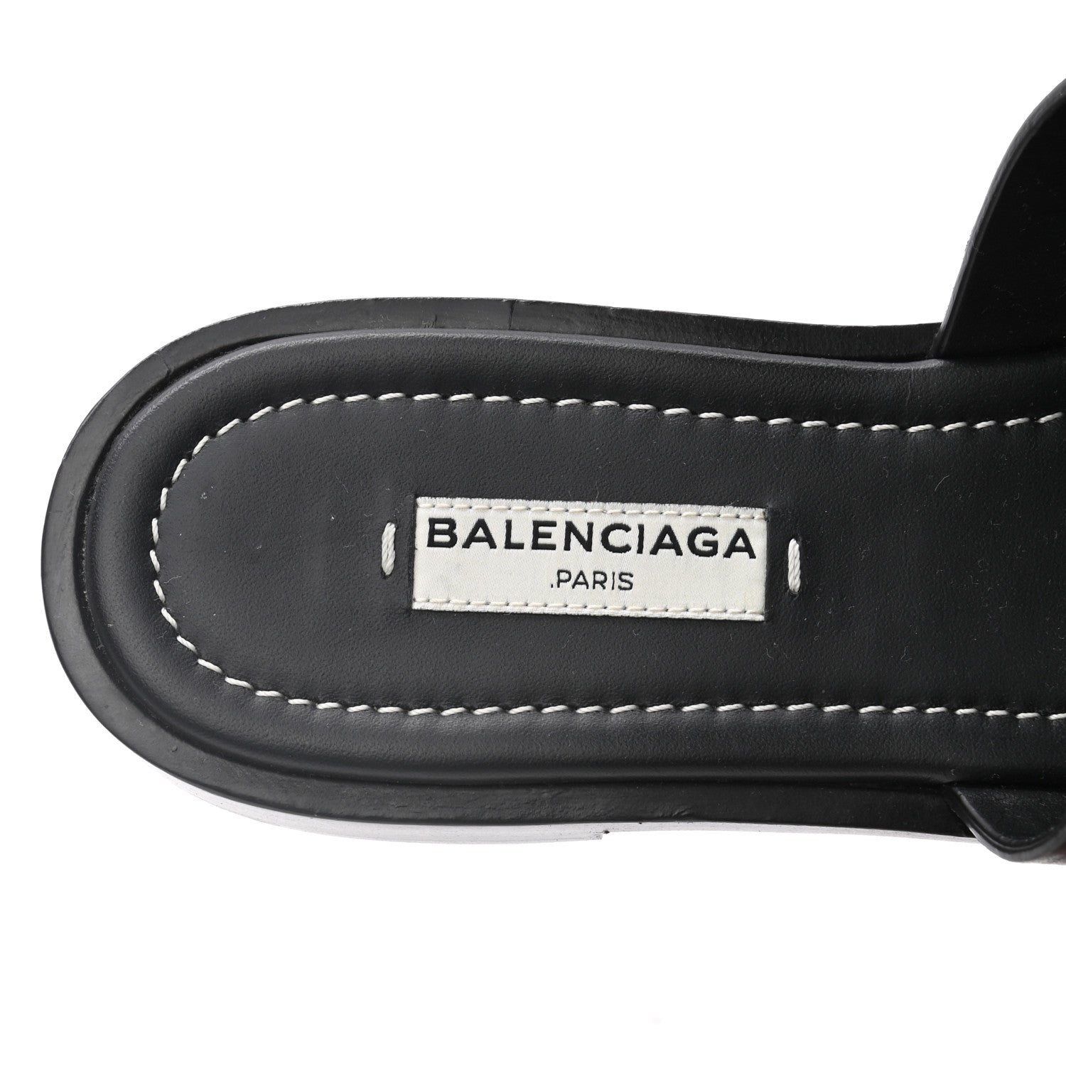 Balenciaga Calfskin Lock-Front Sandals 37.5 Black 6 of 9