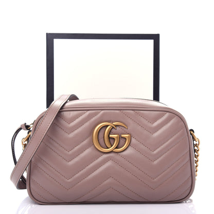 Gucci Calfskin Matelasse Small GG Marmont Chain Shoulder Bag Porcelain Rose 11 of 11