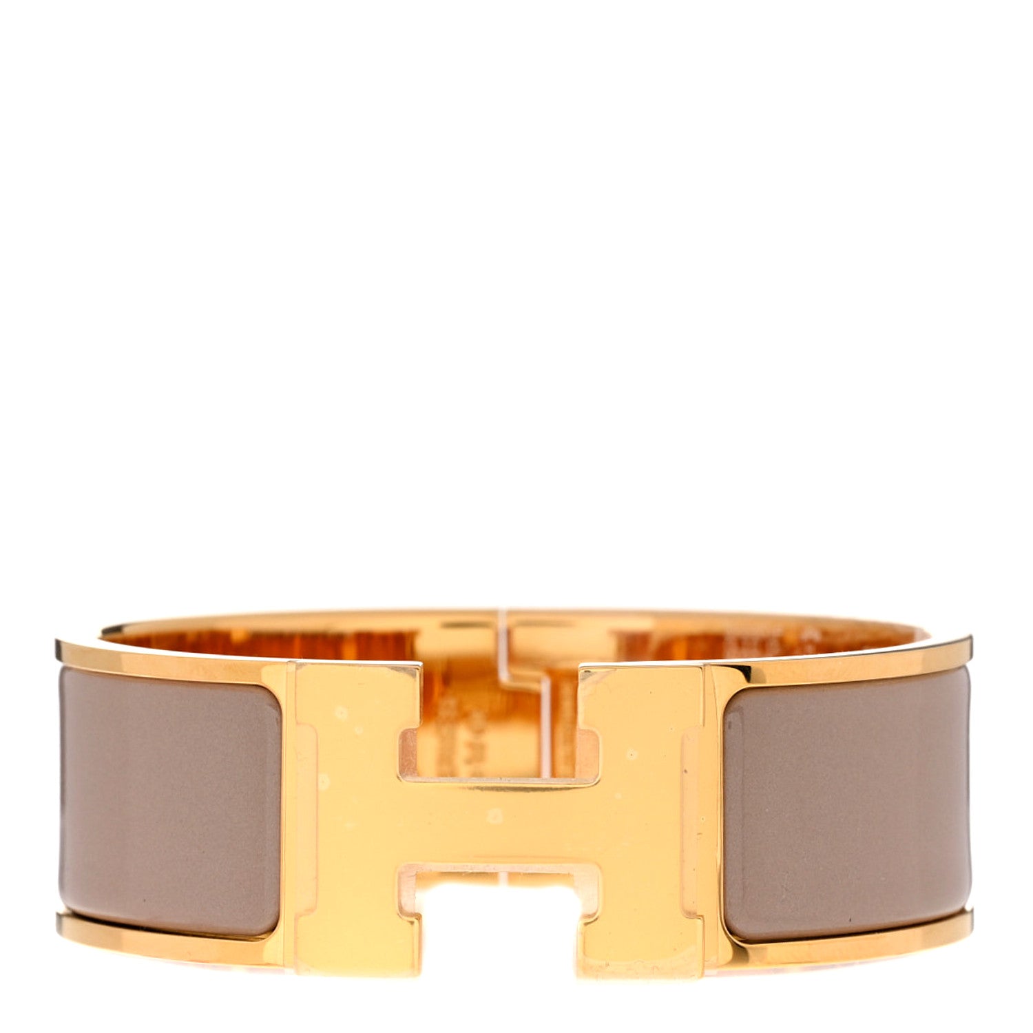 Hermes Enamel Wide Clic Clac H Bracelet PM Marron Glace 1 of 5