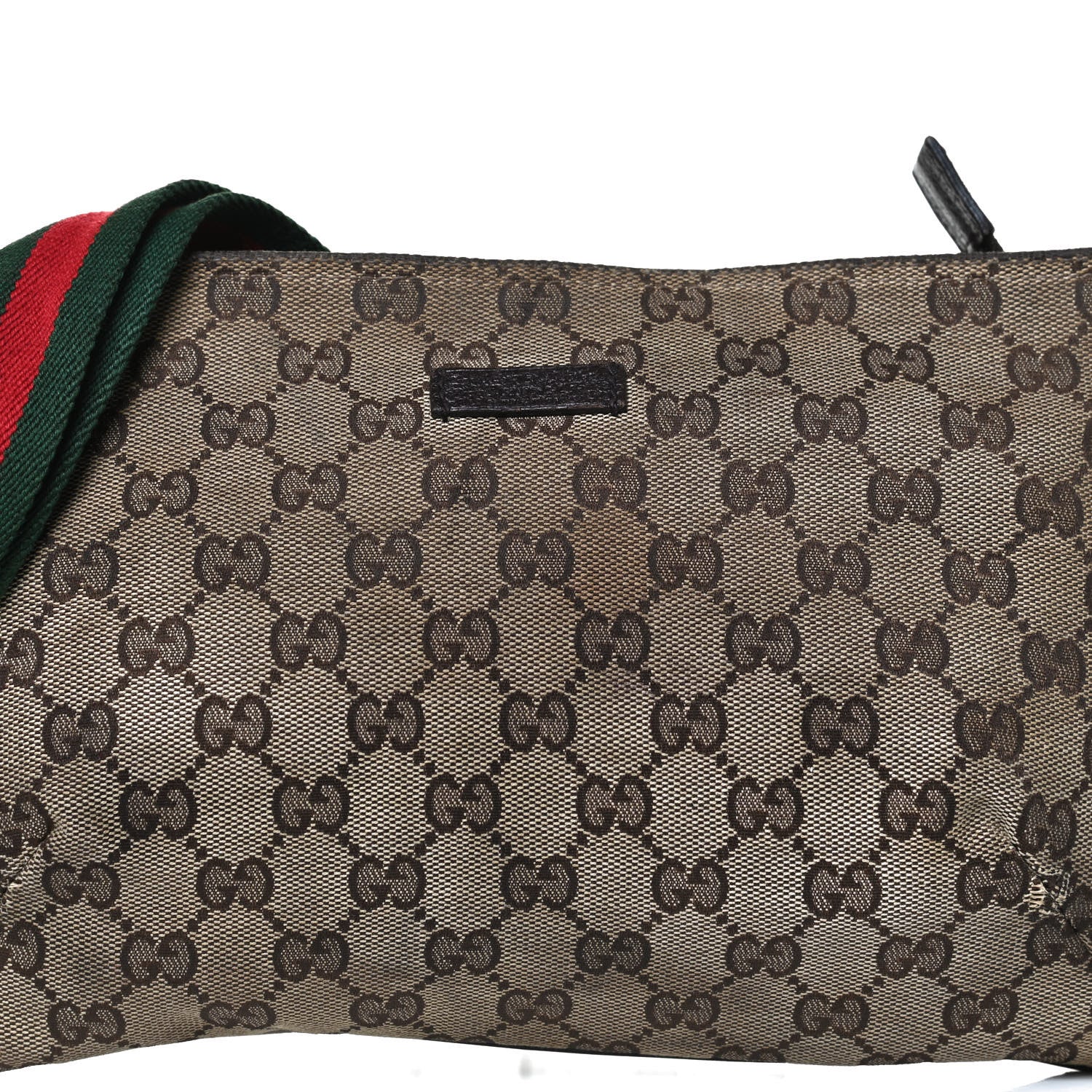 Gucci Monogram Web Small Flat Messenger Crossbody Dark Brown 9 of 12