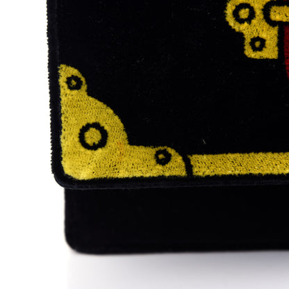 Prada Velluto Ricamo Cahier Shoulder Bag Black 10 of 10