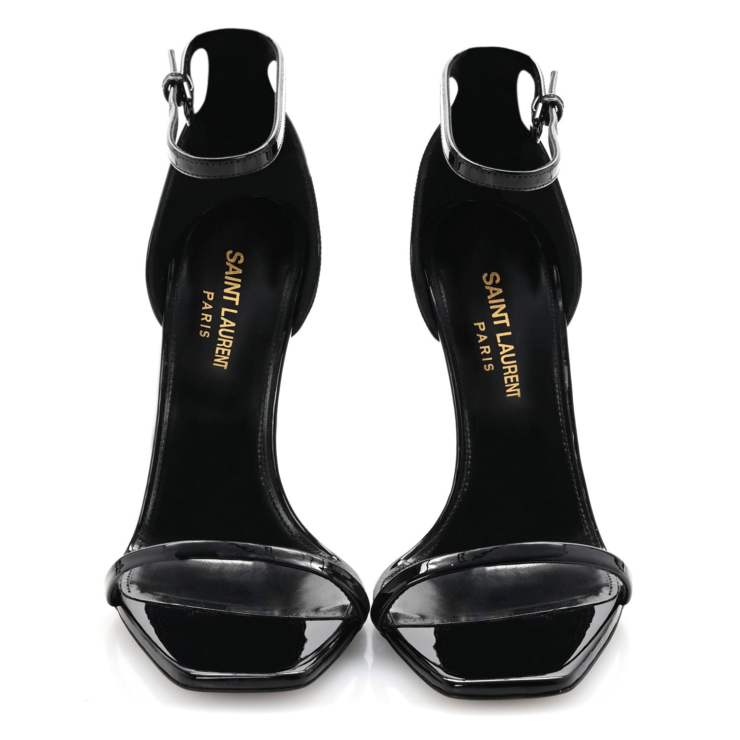 Saint Laurent Patent Calfskin Opyum 110 Sandals 37 Black 3 of 10
