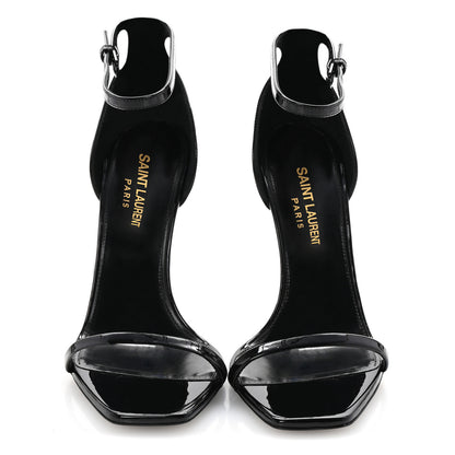 Saint Laurent Patent Calfskin Opyum 110 Sandals 37 Black 3 of 10