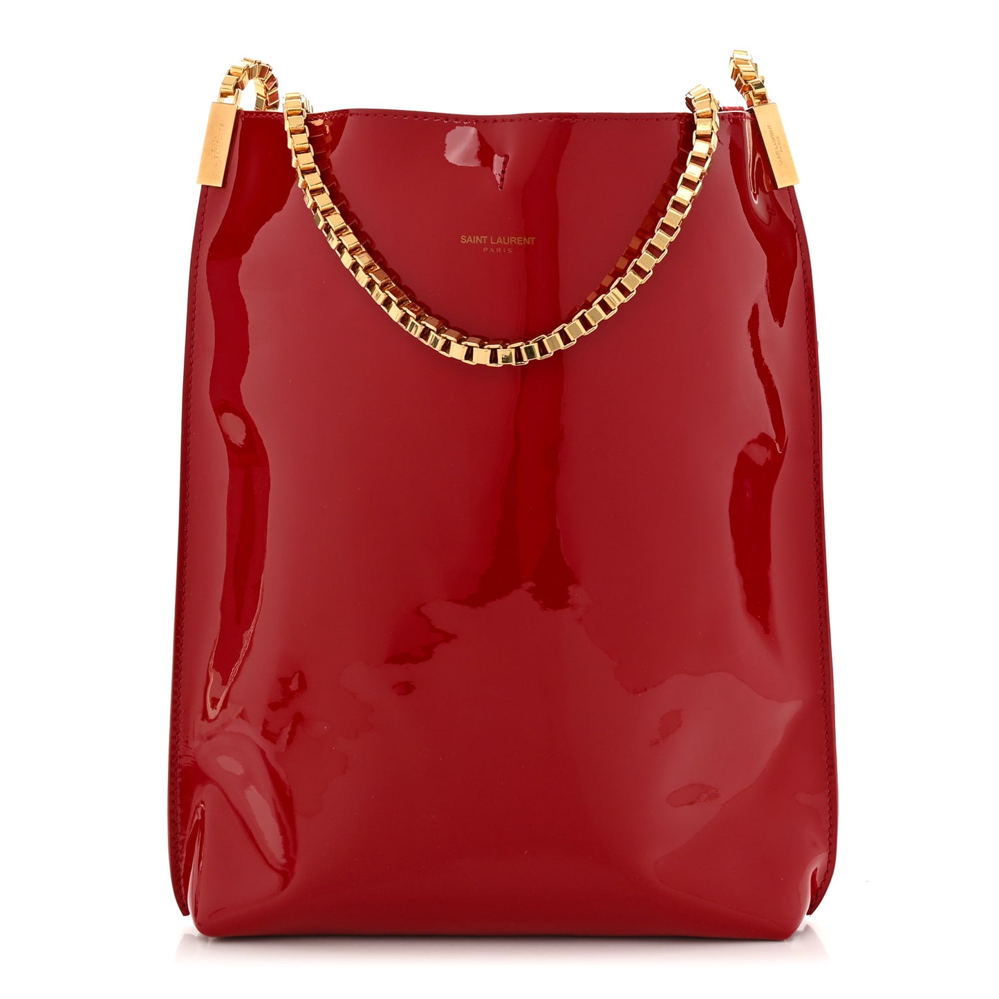 Patent Calfskin Small Suzanne Hobo Red