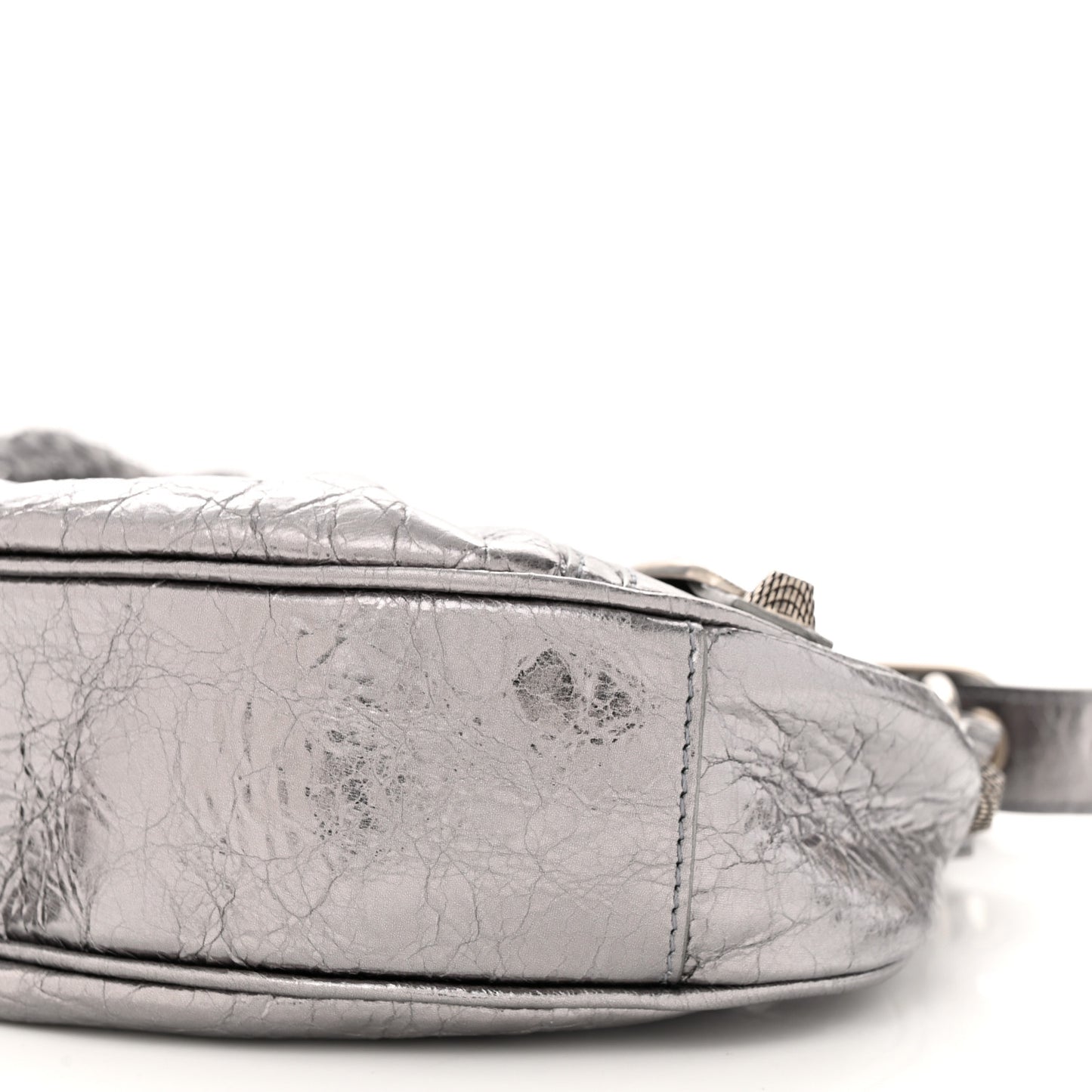Metallic Agneau Arena Le Cagole Shoulder Bag XS Silver