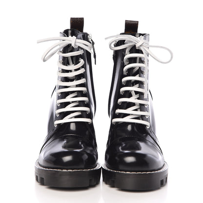 Louis Vuitton Glazed Calfskin Star Trail Ankle Boots 36 Black 2 of 7