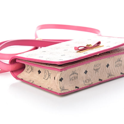 MCM Visetos Mina Crossbody Bag Beige Pink 7 of 8