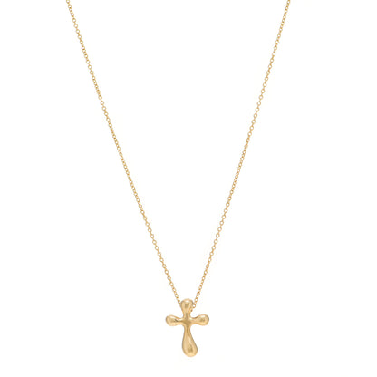 Tiffany 18K Yellow Gold 12mm Elsa Peretti Cross Pendant Necklace 1 of 5