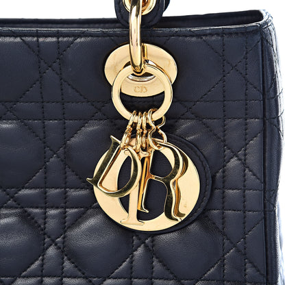 Christian Dior Lambskin Cannage Medium Lady Dior Black 13 of 13