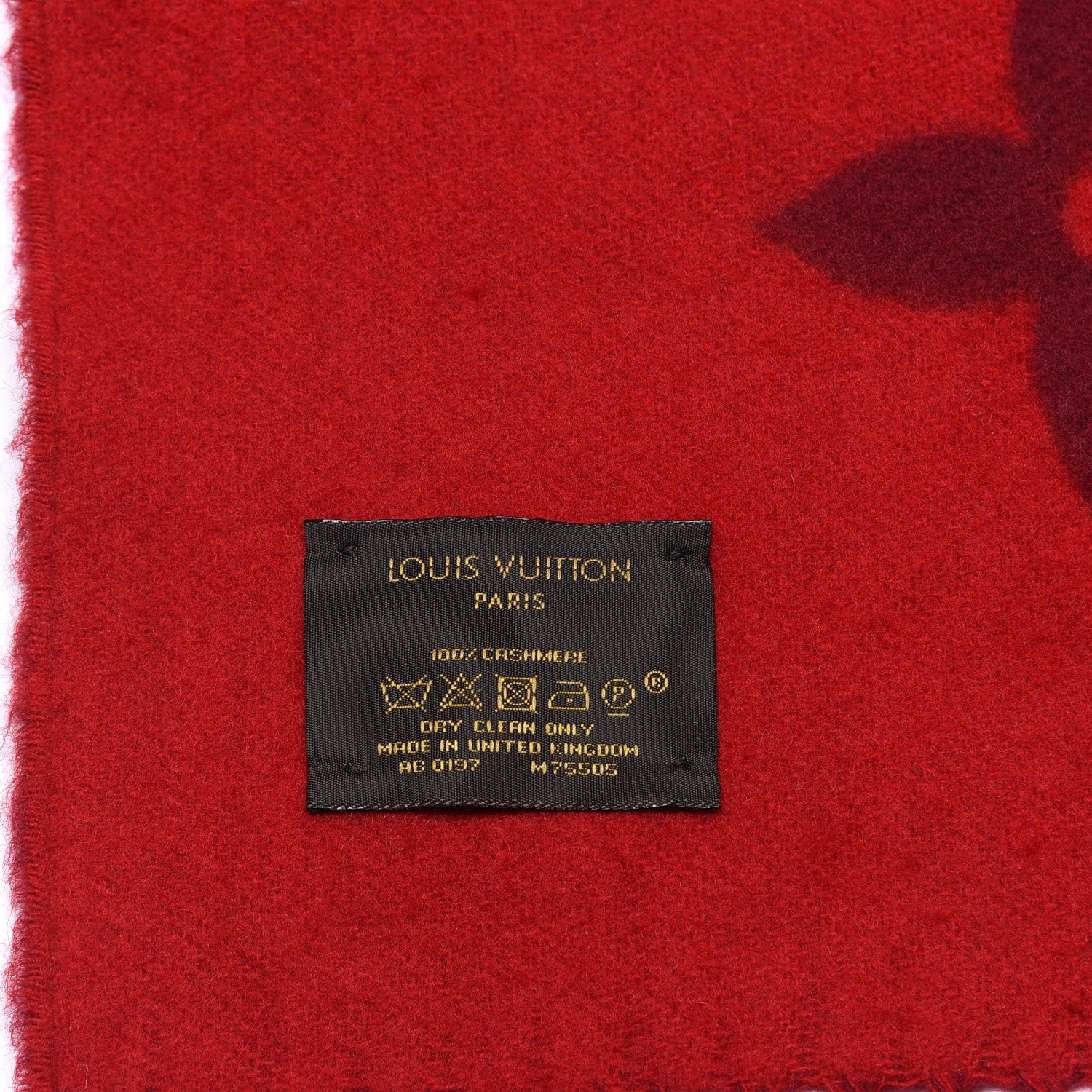 Louis Vuitton Cashmere Monogram Reykjavik Scarf Cherry 4 of 4
