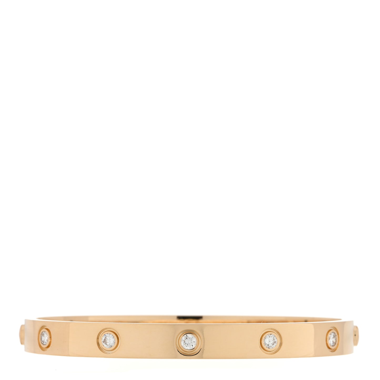 18K Yellow Gold 10 Diamond LOVE Bracelet 17