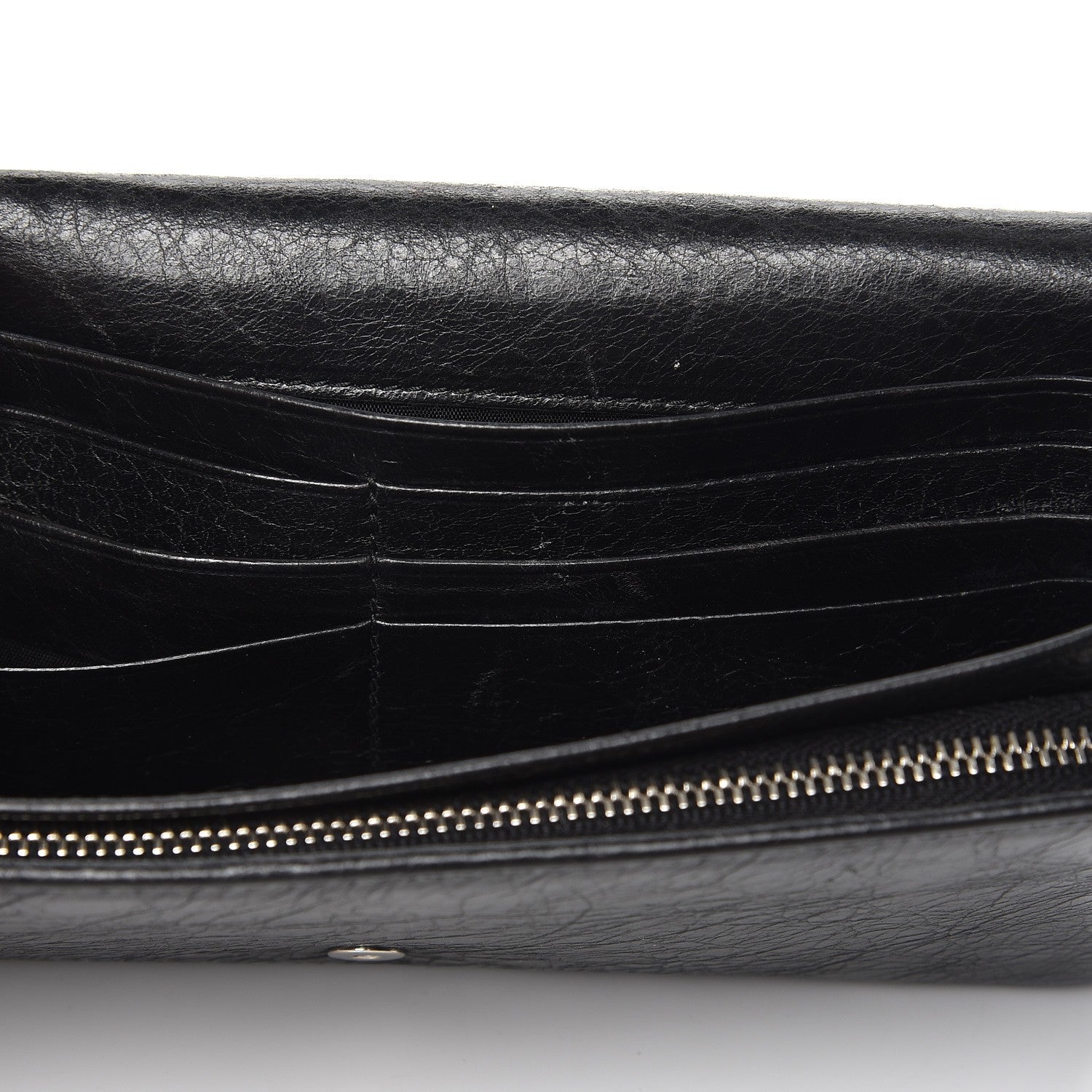 Balenciaga Agneau Giant 12 Silver Hardware Money Wallet Black 6 of 14