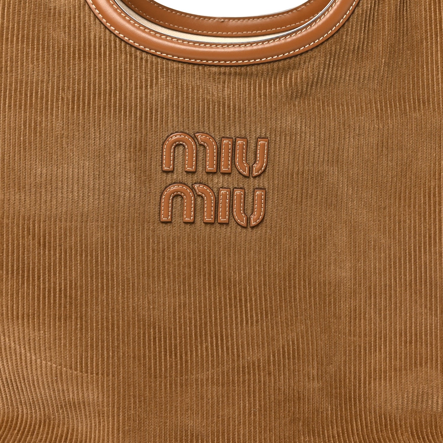 Miu Miu Corduroy Large Ivy Tote Bag Cannella 7 of 9