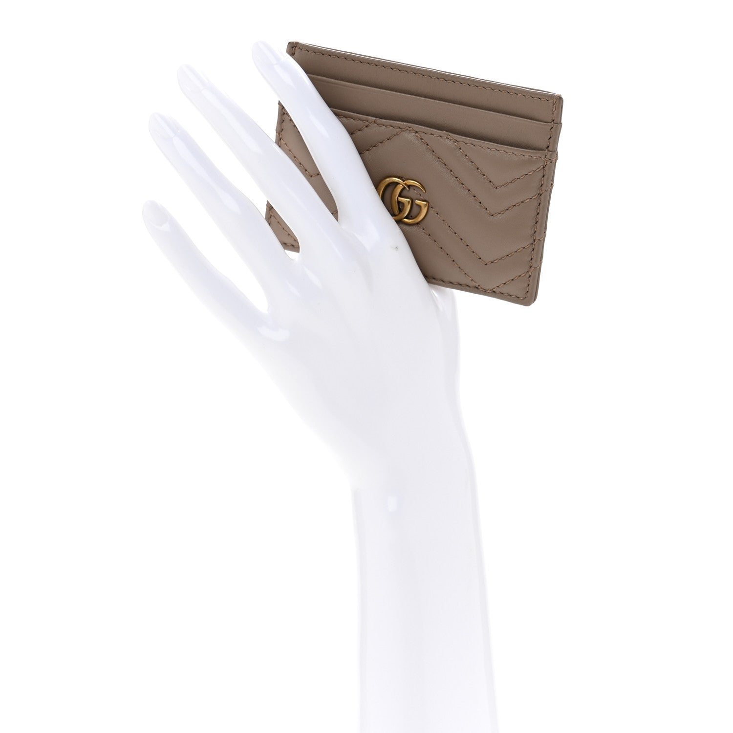 Gucci Calfskin Matelasse GG Marmont Card Holder Porcelain Rose 2 of 10