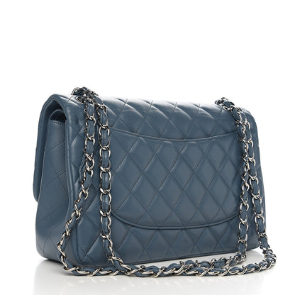Chanel Lambskin Quilted Jumbo Double Flap Blue 2 of 12