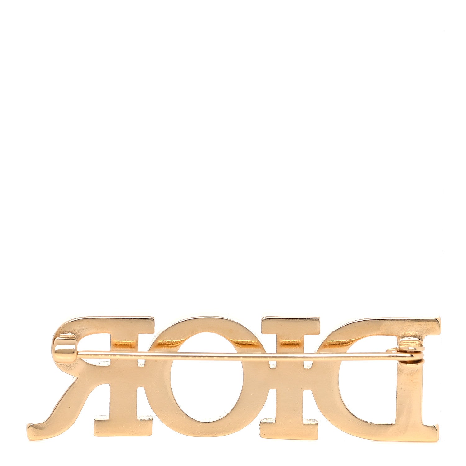 Christian Dior Crystal Dior Logo Brooch Gold 3 of 5