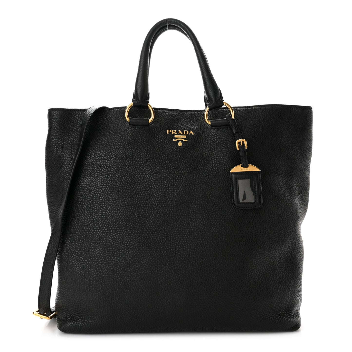 Vitello Daino Shopping Tote Black