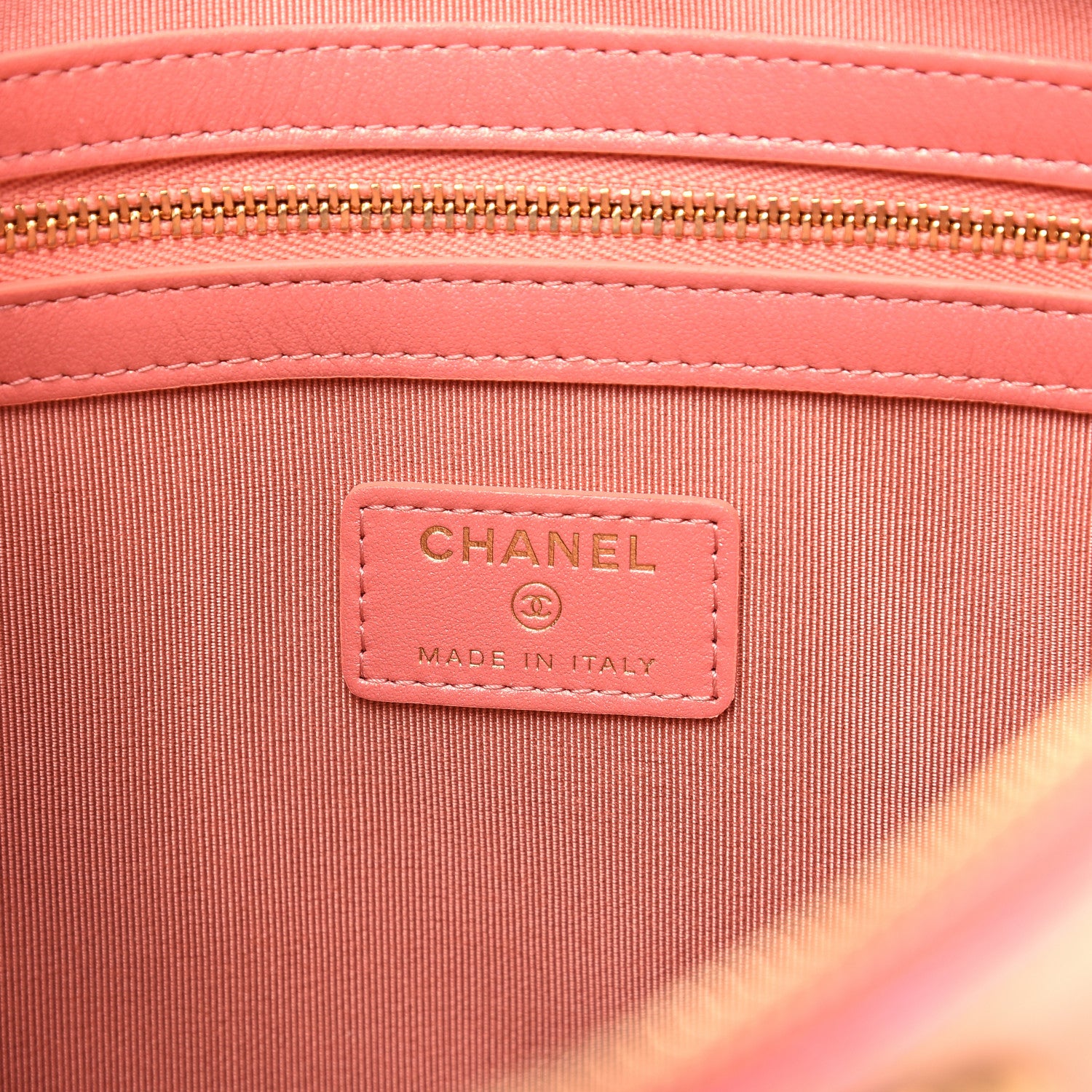 Chanel Iridescent Calfskin Quilted Large 19 Pouch Pink 8 of 10