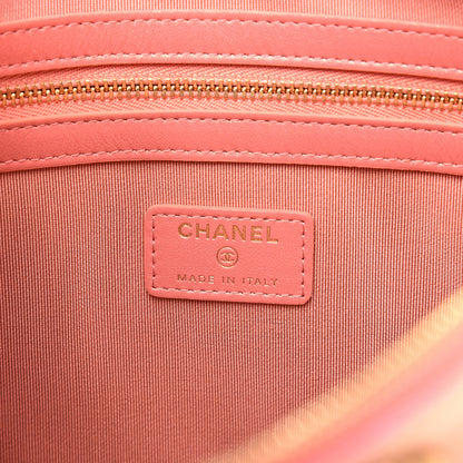 Chanel Iridescent Calfskin Quilted Large 19 Pouch Pink 8 of 10
