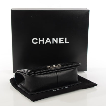 Chanel Goatskin Quilted Patent Medium Duo Boy Flap Black 4 of 9