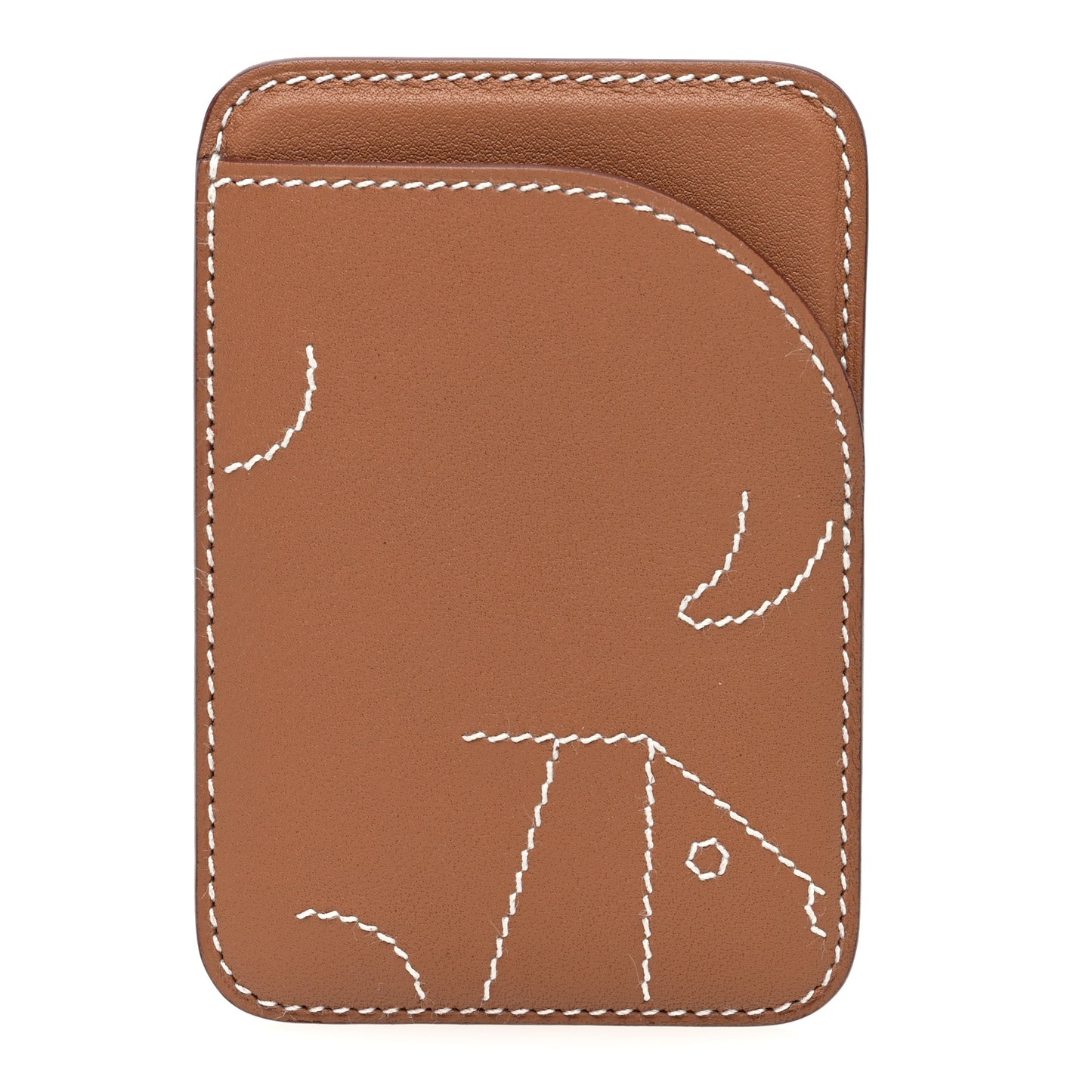 Swift Stitched Dog MagSafe Card Holder Gold