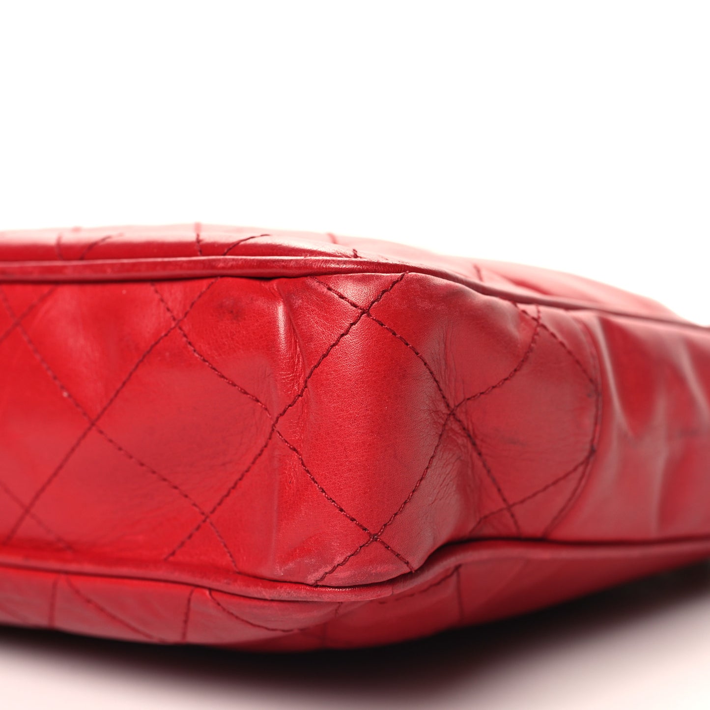 Lambskin Quilted Tote Red