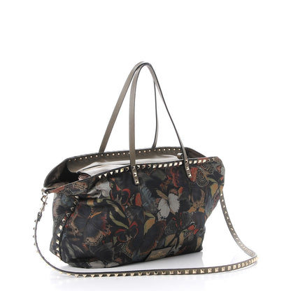 Valentino Garavani Nylon Camubutterfly Rockstud Crossbody Tote Multicolor 4 of 10