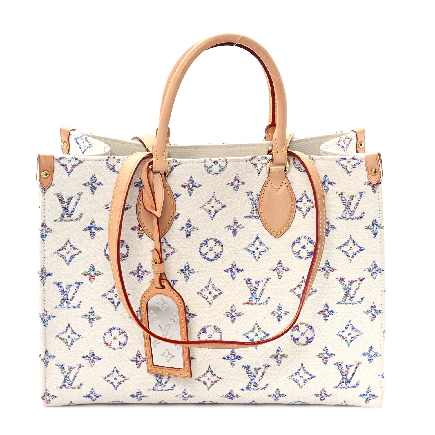 Louis Vuitton Monogram Jacquard Nautical Onthego MM Multicolor Beige 1 of 11