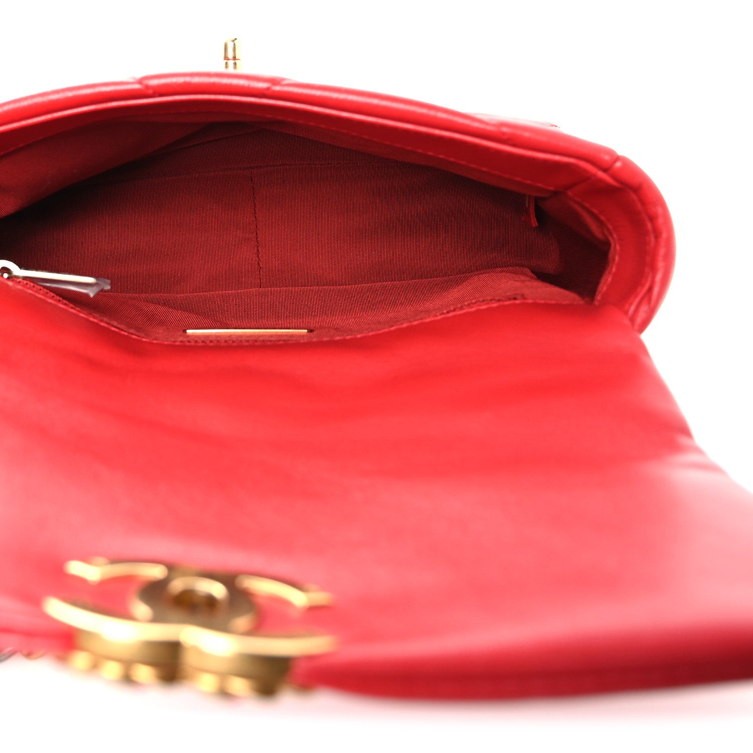 Chanel Lambskin Quilted Medium Chanel 19 Flap Red 5 of 11