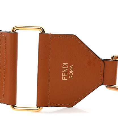 Fendi Ribbon Vitello King Logo Embossed Gingham Woven Adjustable Strap You Panna Black Cuoio 3 of 5