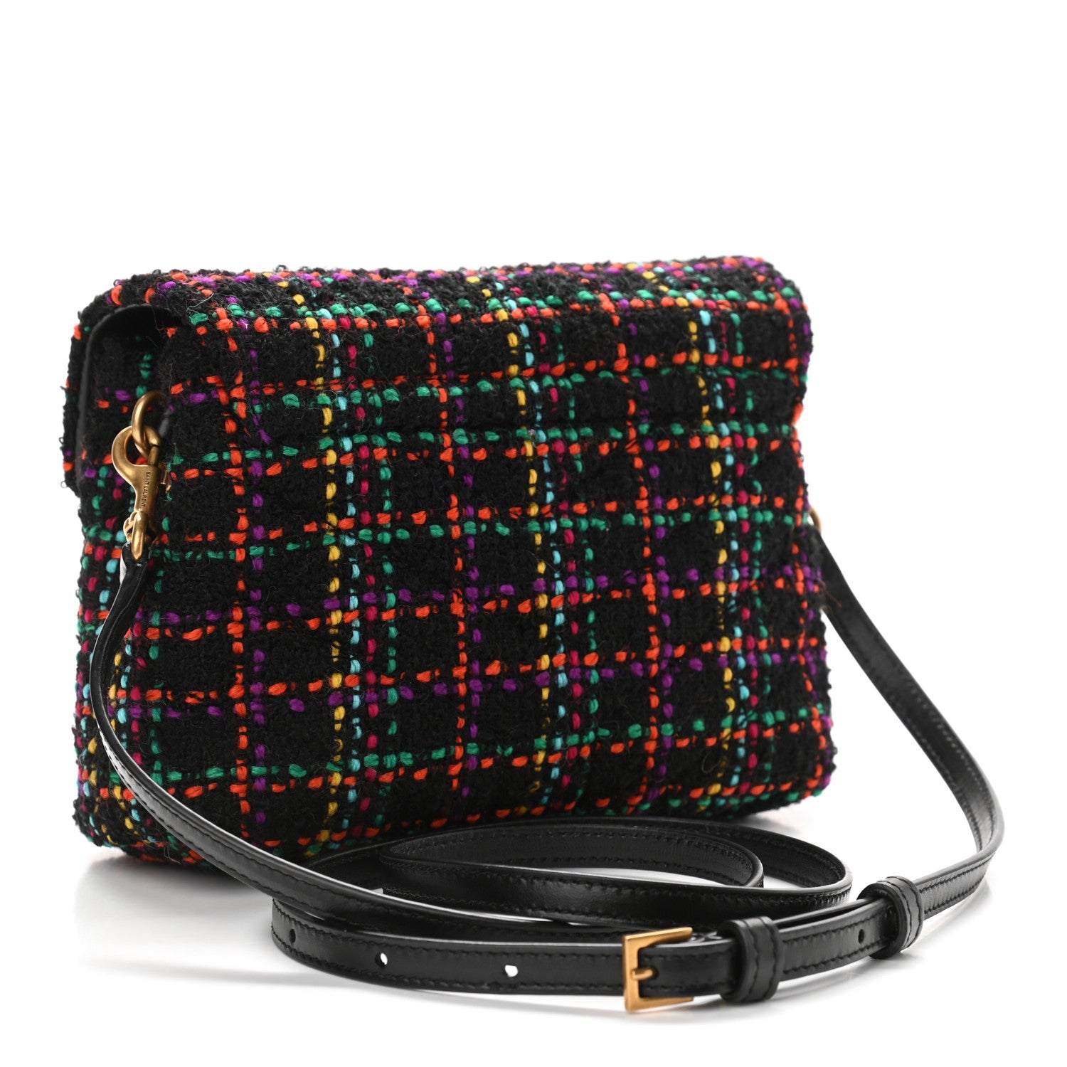 Saint Laurent Tweed Toy Loulou Shoulder Bag Black 3 of 12