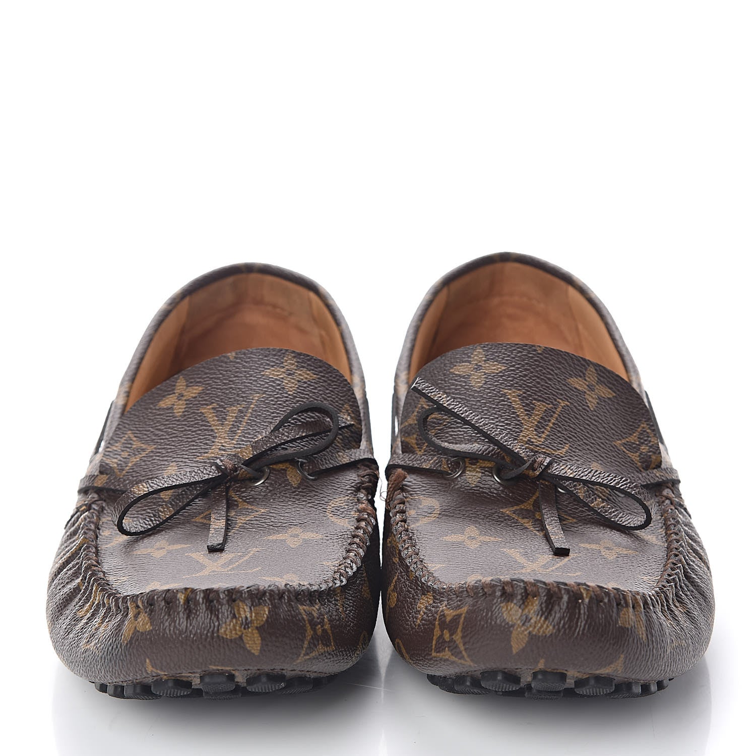 Louis Vuitton Monogram Mens Arizona Car Shoe Moccasin Loafers 9.5 Macassar 2 of 10