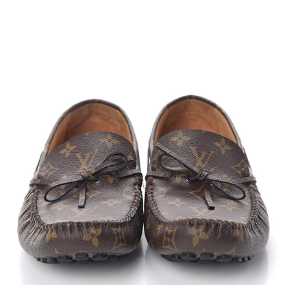 Louis Vuitton Monogram Mens Arizona Car Shoe Moccasin Loafers 9.5 Macassar 2 of 10