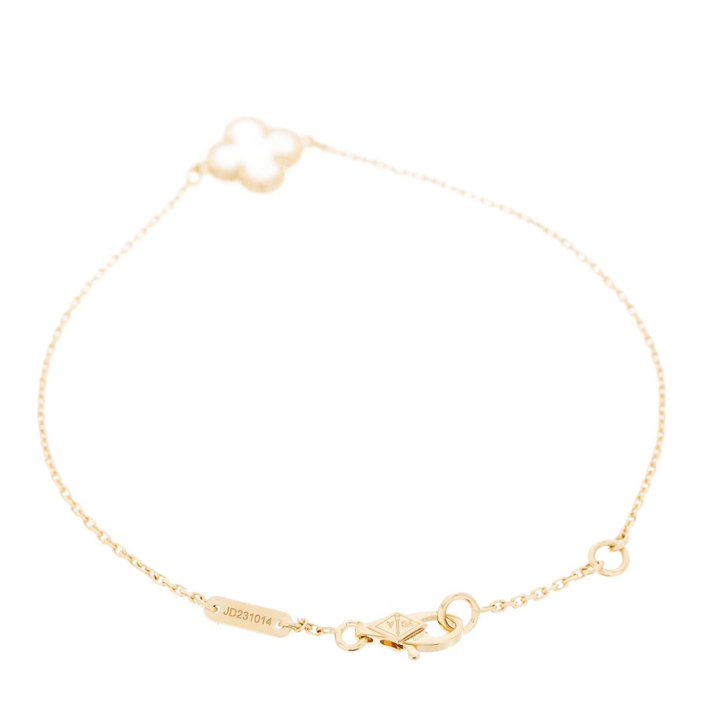 18K Yellow Gold Mother of Pearl Sweet Alhambra Bracelet