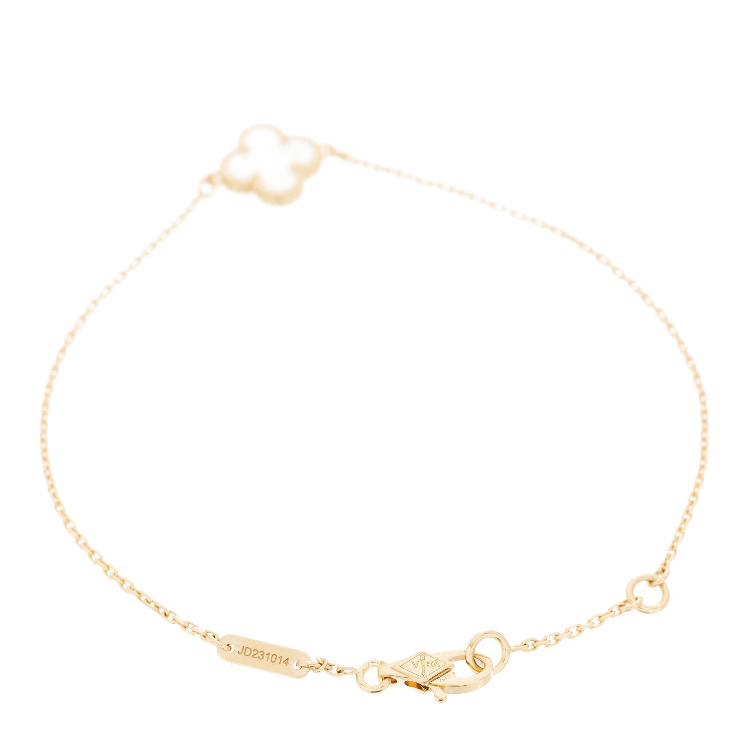 Van Cleef & Arpels 18K Yellow Gold Mother of Pearl Sweet Alhambra Bracelet 2 of 6