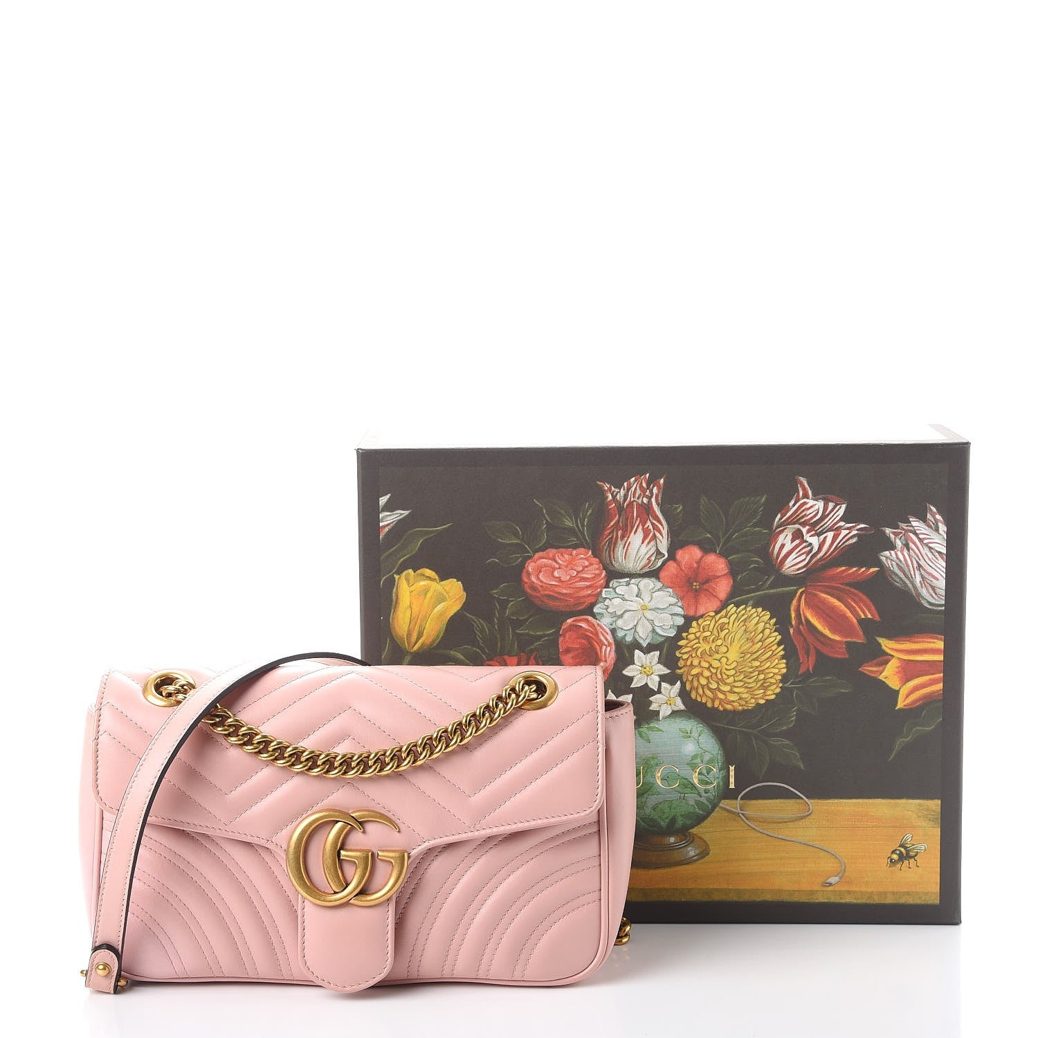 Gucci Calfskin Matelasse Small GG Marmont Shoulder Bag Perfect Pink 11 of 11