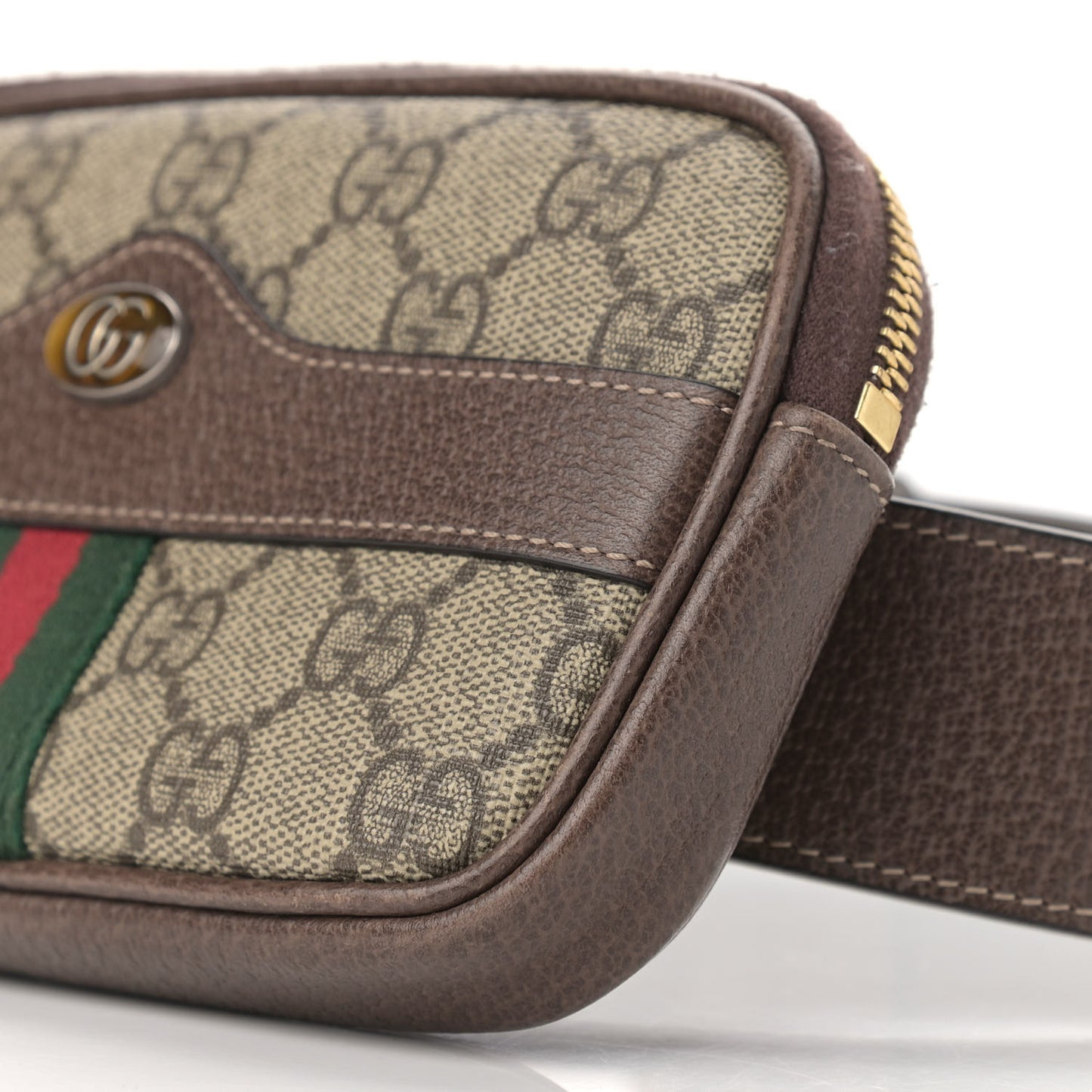 GG Supreme Monogram Ophidia Belted iPhone Case 85 34 Dark Brown