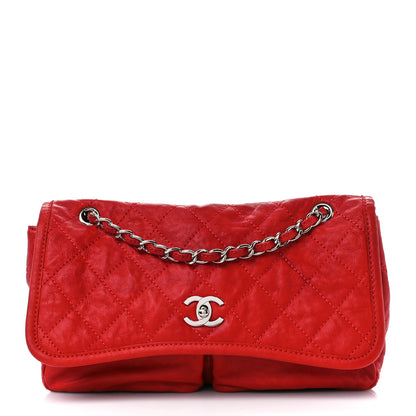 Chanel Grained Calfskin Medium Natural Beauty Flap Red 1 of 11