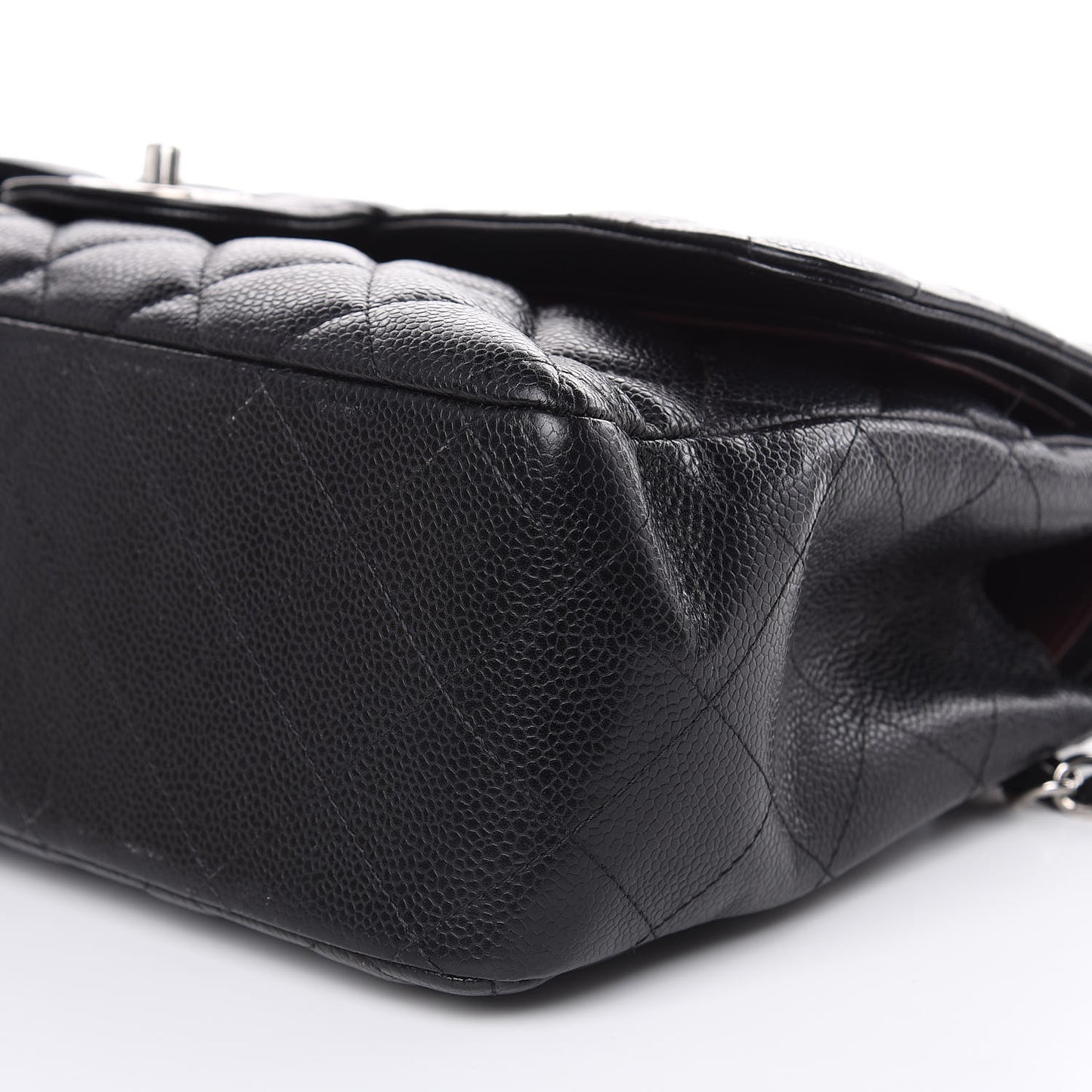 Caviar Quilted Jumbo Double Flap Black