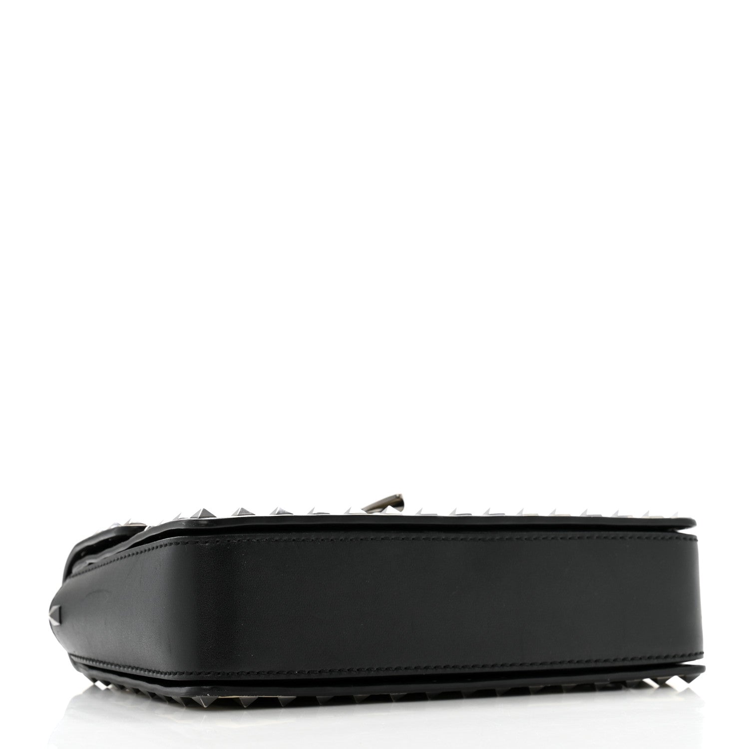 Valentino Garavani Vitello Chevron Medium Rockstud Flip Lock Crossbody Bag Light Ivory Black 4 of 14