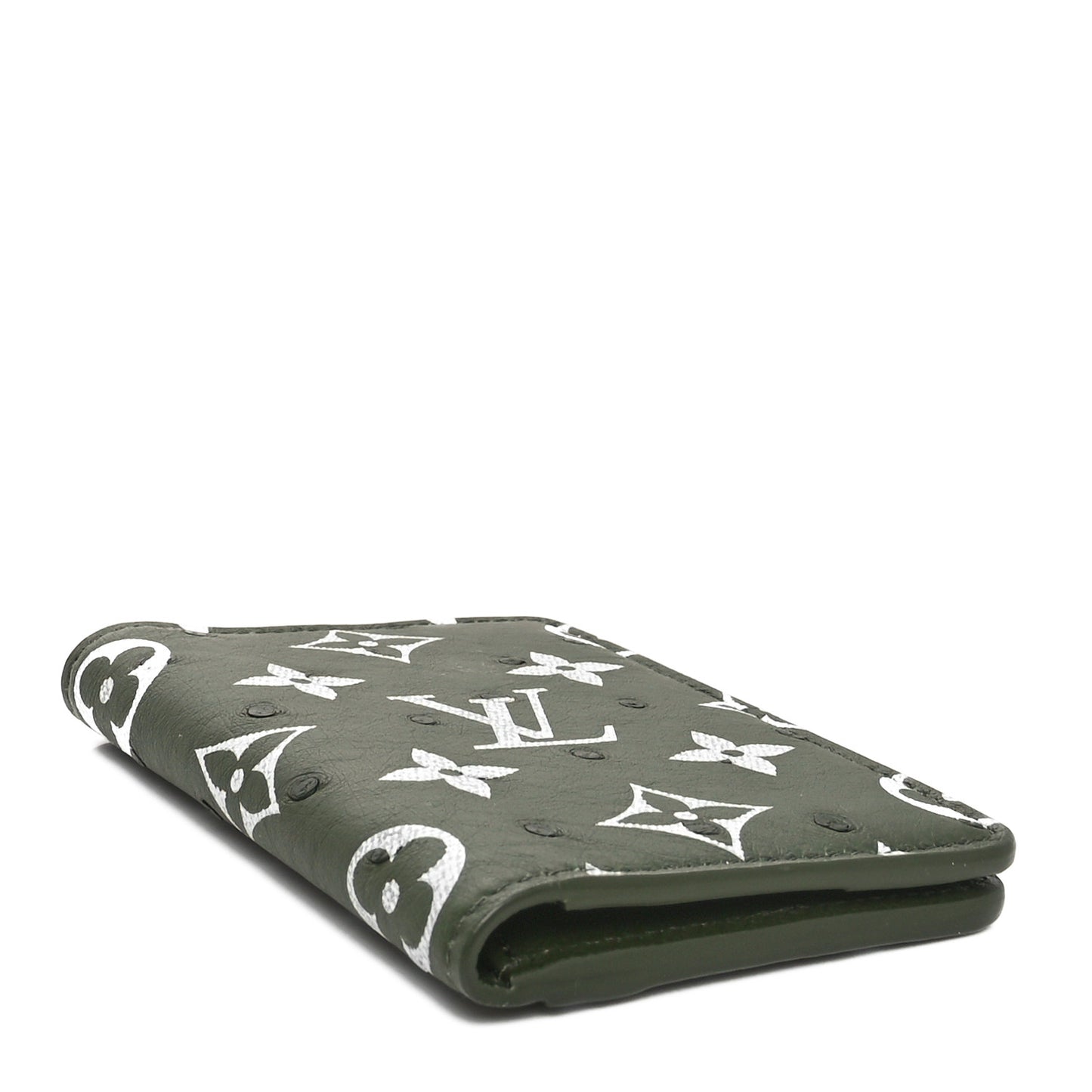 Ostrich Monogram Pocket Organizer Cactus